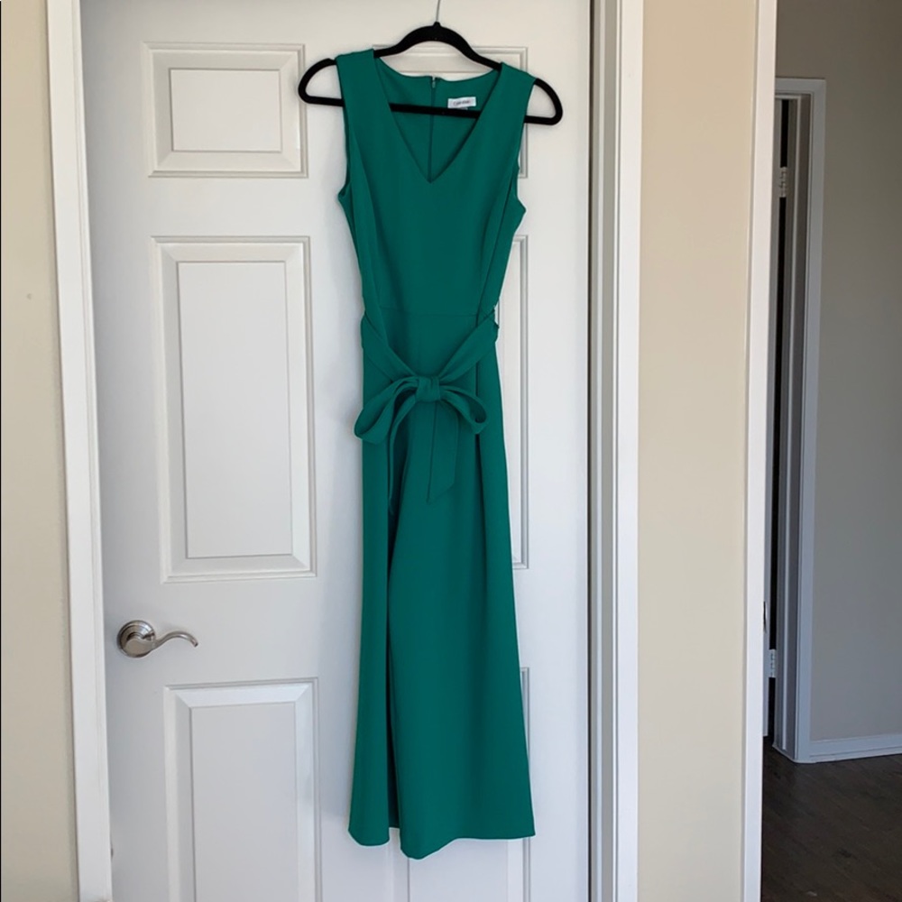Green Calvin Klein Jumpsuit w/ Pockets